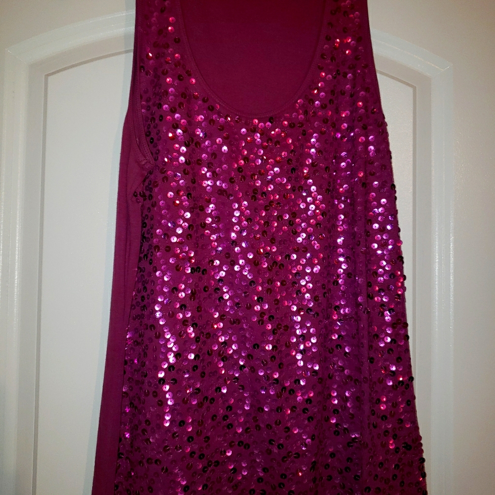 Purple sequin top